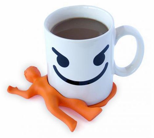 壓扁小人硅膠咖啡杯墊，創(chuàng)意配飾水杯墊-硅膠墊